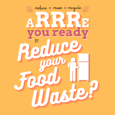 aRRRe You Ready to Reduce Your Food Waste? orange graphic